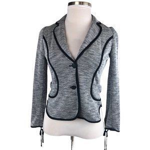 NWT Cartonnier Beckett Piped Knit Blazer Navy White Women's Size Medium H12513